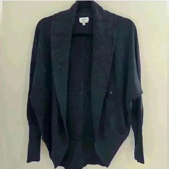 ARITZIA Wilfred Diderot Cocoon Cardigan Sweater Cotton Black Studded Size XXS - Picture 2 of 8